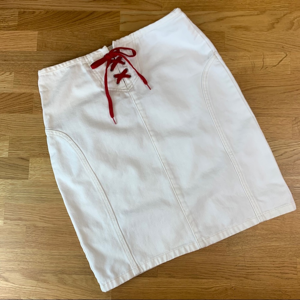 4 Tommy Hilfiger White Jean Skirt